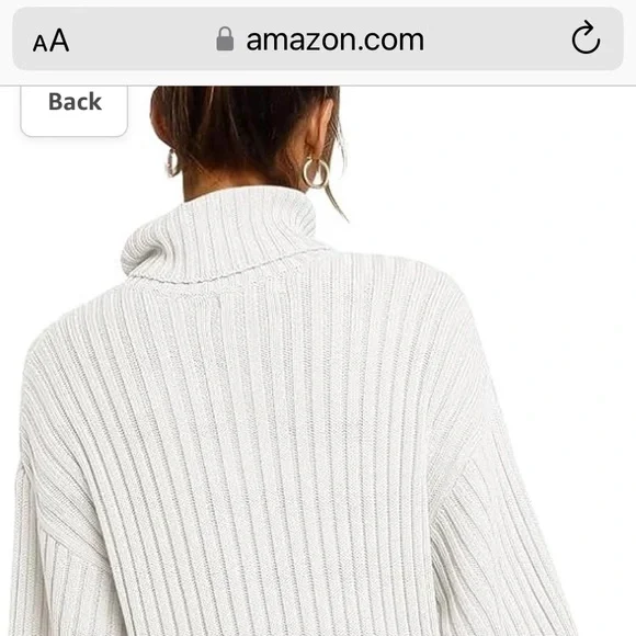 ANRABESS Oversized Sweaters Dress for Women Turtleneck Batwing Sleeve - Picture 9 of 13